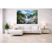 Tablou Canvas Cascada in japonia 3, 80x50 cm, natura, flori, lac, padure izvor, rau, stil pictura, sasiu de lemn, panza de bumbac 90%, agatatoare invizibilla