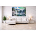Tablou Canvas Cascada in japonia 4, 80x50 cm, natura, flori, lac, padure izvor, rau, stil pictura, sasiu de lemn, panza de bumbac 90%, agatatoare invizibilla