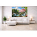 Tablou Canvas Cascada in japonia 11, 80x50 cm, natura, flori, lac, padure izvor, rau, stil pictura, sasiu de lemn, panza de bumbac 90%, agatatoare invizibilla