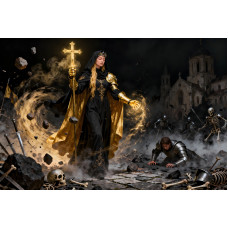 Tablou Canvas High Priestess Myrrha Lightbane, 80 x 50 cm, colectia VeliumHeroes, razboinic, stil pictura, sasiu de lemn, panza de bumbac 90%, agatatoare invizibila Tablou Canvas High Priestess Myrrha Lightbane, 80 x 50 cm, colectia VeliumHeroes, razboinic, stil pictura, sasiu de lemn, panza de bumbac 90%, agatatoare invizibila