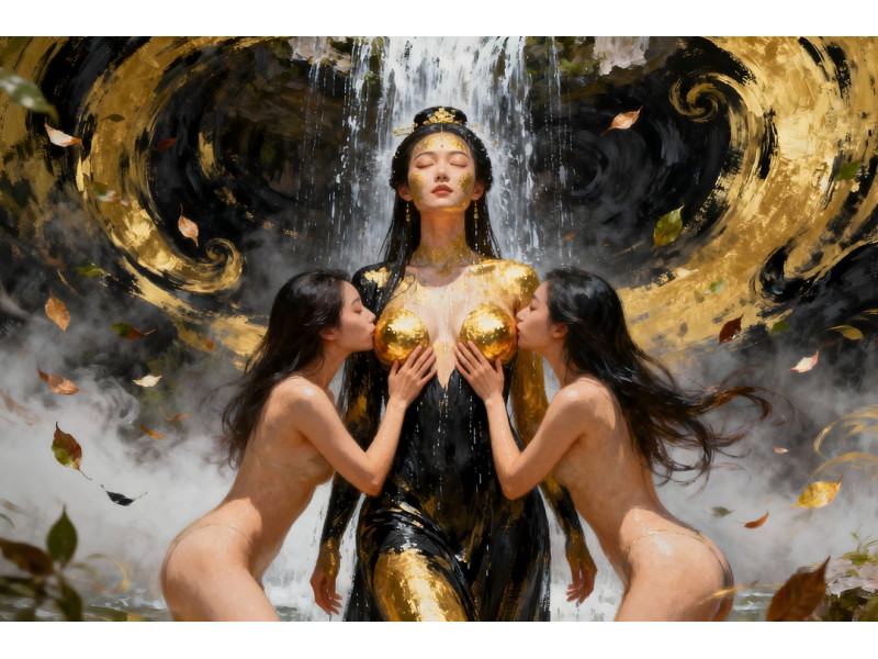 Tablou Canvas Veneratie senzuala exotica 11, senzual print stil pictura 80x50 cm, sasiu de lemn, panza de bumbac 90%, agatatoare invizibila