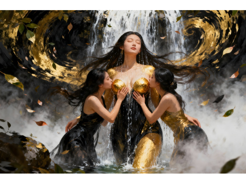 Tablou Canvas Veneratie senzuala exotica 13, senzual print stil pictura 80x50 cm, sasiu de lemn, panza de bumbac 90%, agatatoare invizibila