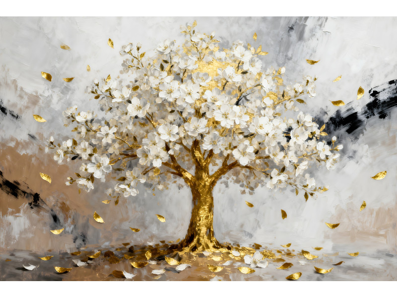 Tablou Canvas Copac abstract 3, 80x50cm, stilizat, stil pictura, sasiu de lemn, panza de bumbac 90%, agatatoare invizibila, pentru bucatarie, living