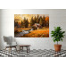 Tablou Canvas Moara de apa 3, 80x50cm, padure, rau, natura, stil pictura, sasiu de lemn, panza de bumbac 90%, agatatoare invizibila, pentru bucatarie, living
