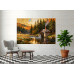 Tablou Canvas Moara de apa 4, 80x50cm, padure, rau, natura, stil pictura, sasiu de lemn, panza de bumbac 90%, agatatoare invizibila, pentru bucatarie, living