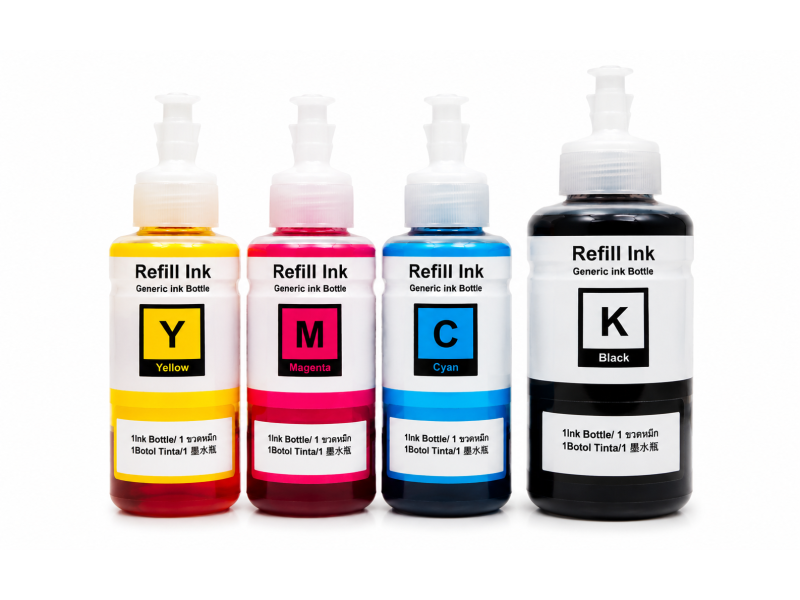 Set 4 Flacoane cerneala Orink pentru imprimanta Epson Ecotank, 127ml negru si 70ml fiecare culoare, compatibil cu L14150, L4150, L4160, L6160, L6170, L6190, L4260, L4266, L4366, L6260, L6270, L6276, L6290