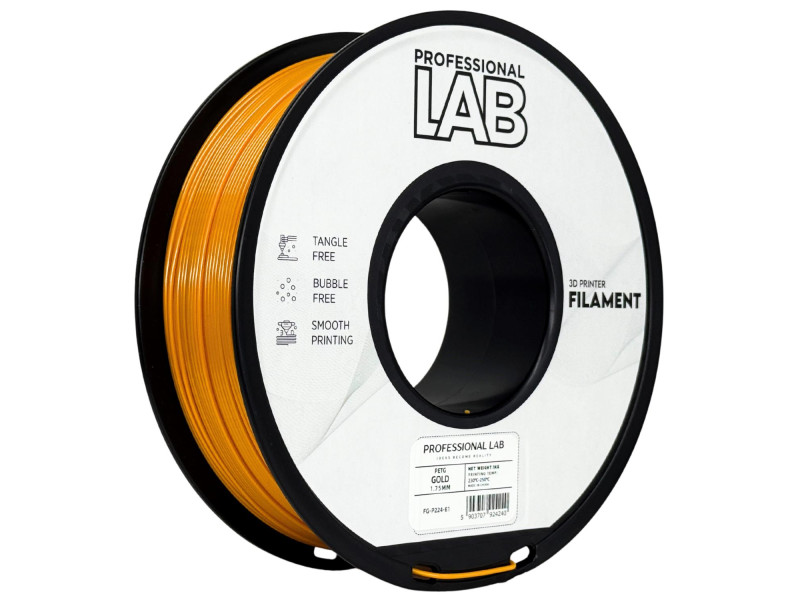 Filament 3D, Professional LAB, PETG, gold auriu, compatibil universal, rezistenta ultra, 1.75mm, 1kg Filament 3D, Professional LAB, PETG, gold auriu, compatibil universal, rezistenta ultra, 1.75mm, 1kg