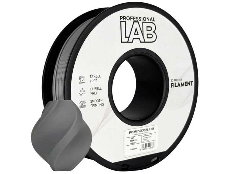 Filament 3D, Professional LAB, PETG, silver argintiu, compatibil universal, rezistenta ultra, 1.75mm, 1kg Filament 3D, Professional LAB, PETG, silver argintiu, compatibil universal, rezistenta ultra, 1.75mm, 1kg