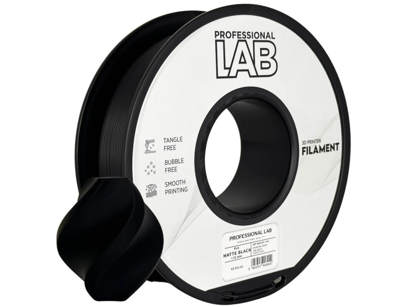 Filament 3D, Professional LAB, PLA, black mat, compatibil universal, rezistenta ultra, 1.75mm, 1kg Filament 3D, Professional LAB, PLA, black mat, compatibil universal, rezistenta ultra, 1.75mm, 1kg