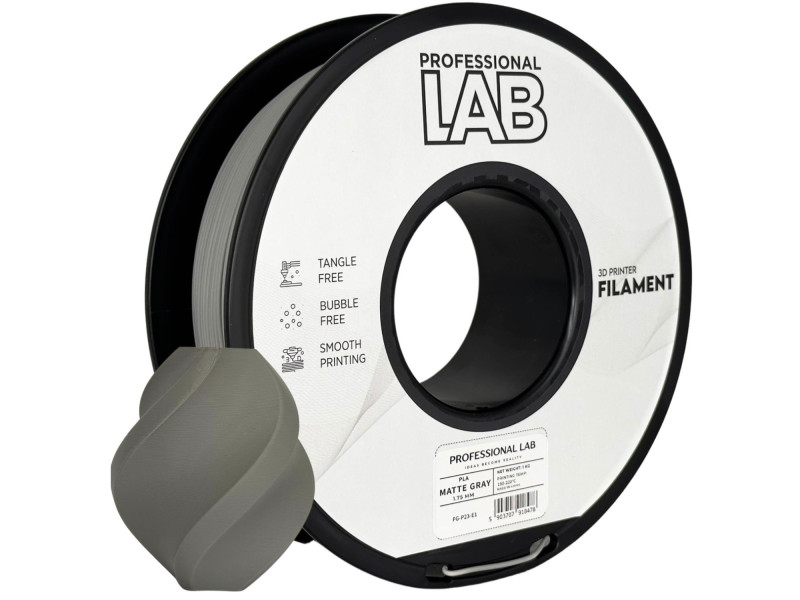 Filament 3D, Professional LAB, PLA, gri mat, compatibil universal, rezistenta ultra, 1.75mm, 1kg Filament 3D, Professional LAB, PLA, gri mat, compatibil universal, rezistenta ultra, 1.75mm, 1kg