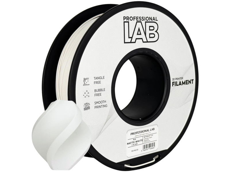 Filament 3D, Professional LAB, PLA, white mat, compatibil universal, rezistenta ultra, 1.75mm, 1kg Filament 3D, Professional LAB, PLA, white mat, compatibil universal, rezistenta ultra, 1.75mm, 1kg