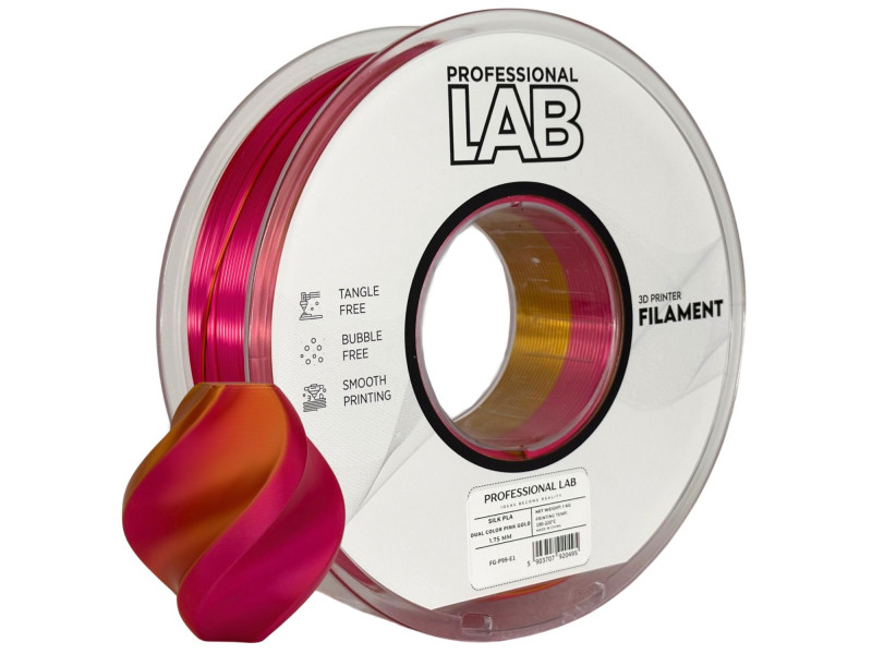 Filament 3D, Professional LAB,Silk PLA, pink gold roz auriu, compatibil universal, rezistenta ultra, 1.75mm, 1kg Filament 3D, Professional LAB,Silk PLA, pink gold roz auriu, compatibil universal, rezistenta ultra, 1.75mm, 1kg