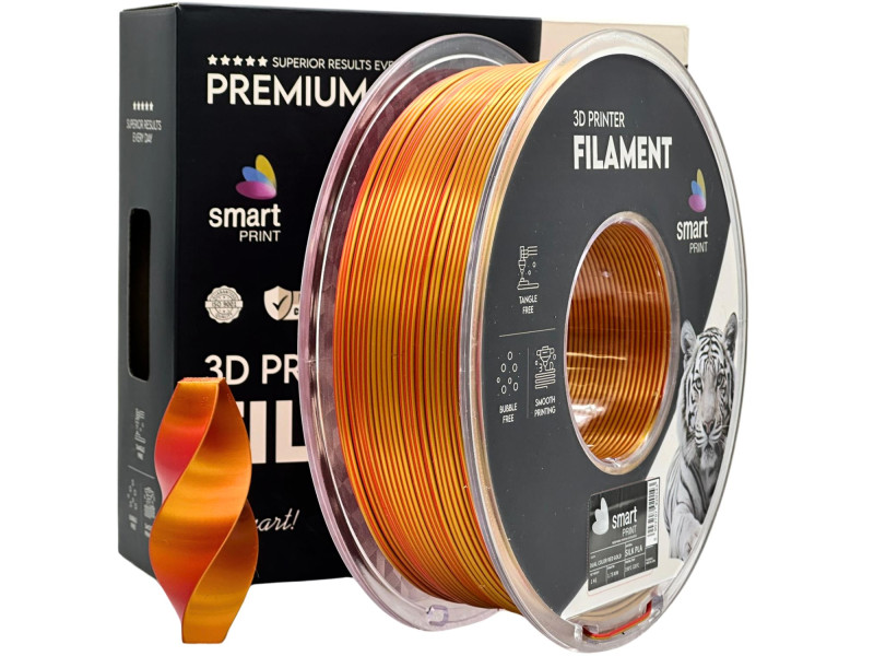 Filament 3D, Smart Print, ,Silk PLA, red gold, compatibil universal, rezistenta ultra, 1.75mm, 1kg Filament 3D, Smart Print, ,Silk PLA, red gold, compatibil universal, rezistenta ultra, 1.75mm, 1kg