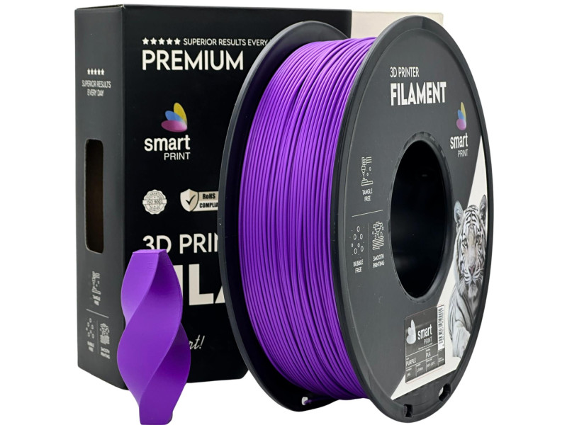 Filament 3D, Smart Print, PETG, purple mov, compatibil universal, rezistenta ultra, 1.75mm, 1kg