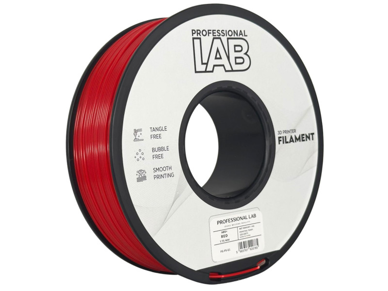 Filament 3D, Professional LAB, ABS+, rosu, compatibil universal, rezistenta ultra, 1.75 mm, 1 kg