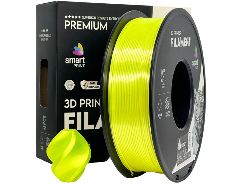 Filament 3D, Smart Print, PLA, yellow galben, compatibil universal, rezistenta ultra, 1.75mm, 1kg