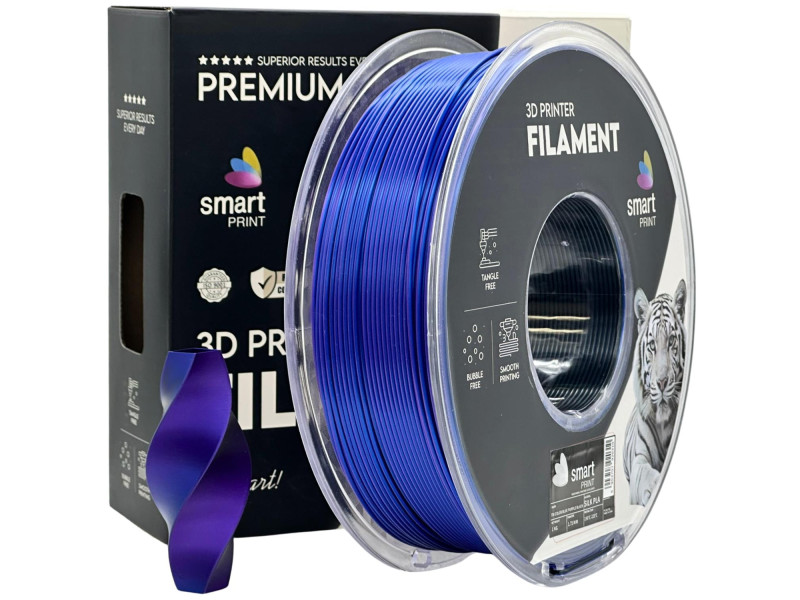 Filament 3D, Smart Print,Silk PLA, blue purple black, albastru mov negru, compatibil universal, rezistenta ultra, 1.75mm, 1kg Filament 3D, Smart Print,Silk PLA, blue purple black, albastru mov negru, compatibil universal, rezistenta ultra, 1.75mm, 1kg
