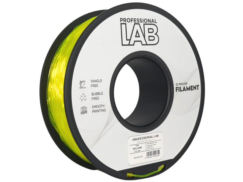 Filament 3D, Professional LAB, TPU, galben/yellow, compatibil universal, rezistenta ultra, 1.75mm, 1kg Filament 3D, Professional LAB, TPU, galben/yellow, compatibil universal, rezistenta ultra, 1.75mm, 1kg