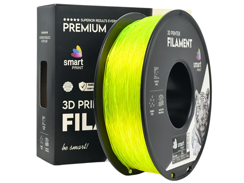 Filament 3D, Smart Print, TPU, galben yellow, compatibil universal, rezistenta ultra, 1.75mm, 1kg Filament 3D, Smart Print, TPU, galben yellow, compatibil universal, rezistenta ultra, 1.75mm, 1kg