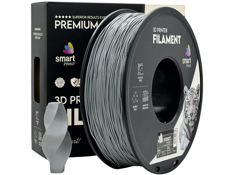 Filament 3D, Smart Print, TPU, gri, compatibil universal, rezistenta ultra, 1.75mm, 1kg Filament 3D, Smart Print, TPU, gri, compatibil universal, rezistenta ultra, 1.75mm, 1kg