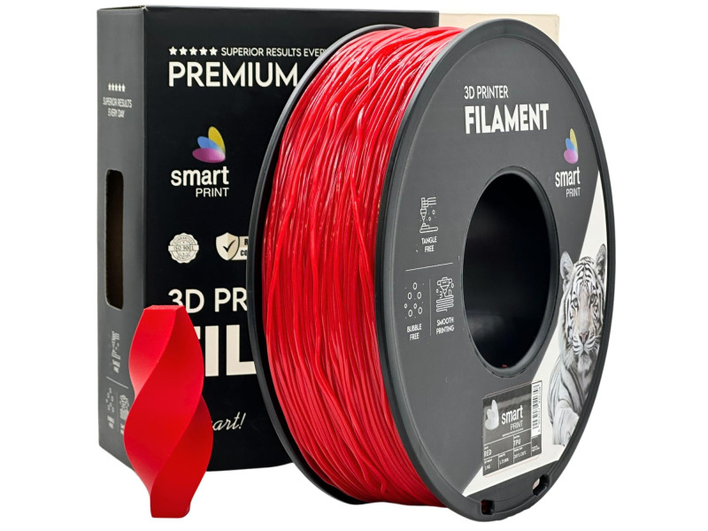 Filament 3D, Smart Print, TPU, rosu red, compatibil universal, rezistenta ultra, 1.75mm, 1kg Filament 3D, Smart Print, TPU, rosu red, compatibil universal, rezistenta ultra, 1.75mm, 1kg
