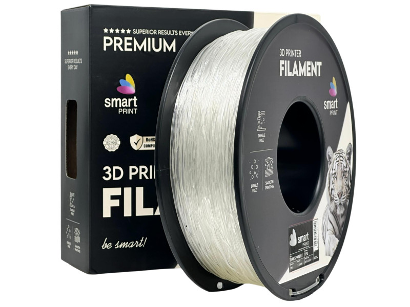 Filament 3D, Smart Print, TPU, transparent, compatibil universal, rezistenta ultra, 1.75mm, 1kg Filament 3D, Smart Print, TPU, transparent, compatibil universal, rezistenta ultra, 1.75mm, 1kg