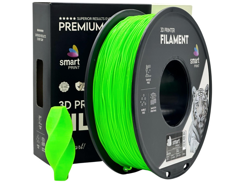Filament 3D, Smart Print, TPU, verde green, compatibil universal, rezistenta ultra, 1.75mm, 1kg Filament 3D, Smart Print, TPU, verde green, compatibil universal, rezistenta ultra, 1.75mm, 1kg
