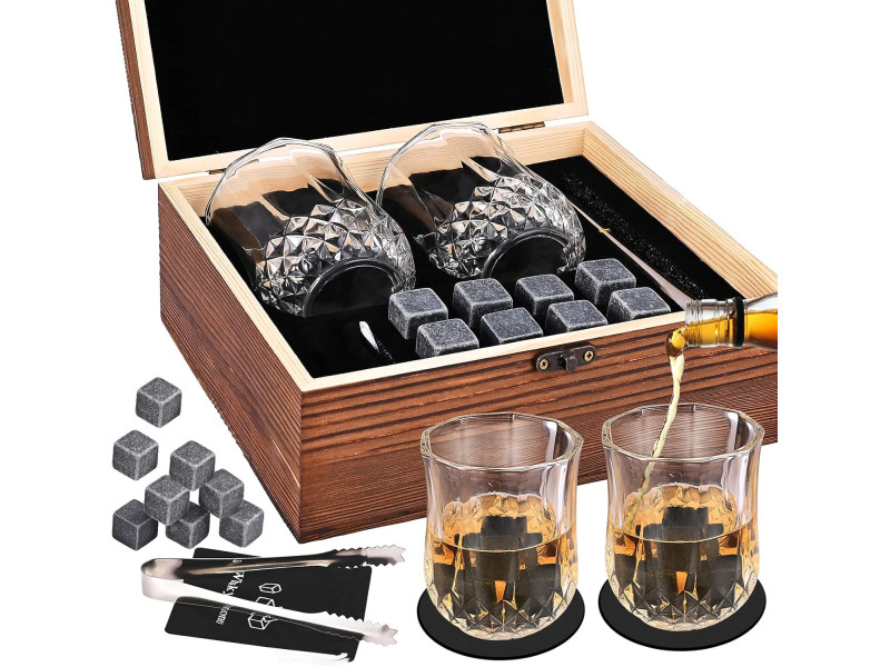 Pachet cadou premium pentru barbati, VeliumCraft, 2 pahare 250 ml, 8 cuburi, 2 saculeti, cleste inox, cutie din lemn pin, a se folosi pentru Whiskey Pachet cadou premium pentru barbati, VeliumCraft, 2 pahare 250 ml, 8 cuburi, 2 saculeti, cleste inox, cutie din lemn pin, a se folosi pentru Whiskey