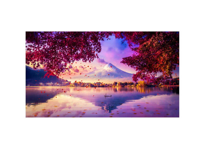 Peisaj, Japonia, Apus, 90 x 50 cm, Multicolor Peisaj, Japonia, Apus, 90 x 50 cm, Multicolor
