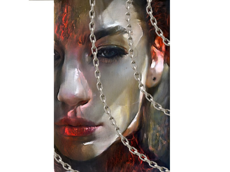 Tablou Canvas, Abstract, Chained, Colectia Elegit, 60 x 90 cm Tablou Canvas, Abstract, Chained, Colectia Elegit, 60 x 90 cm