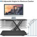 Stand de lucru laptop,calculator sit-stand, Bontec, 65 x 47 x 40 cm, cu suport tastatura, 8 kg max, metal, negru