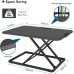 Stand de lucru laptop,calculator sit-stand, Bontec, 65 x 47 x 40 cm, cu suport tastatura, 8 kg max, metal, negru