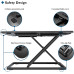 Stand de lucru laptop,calculator sit-stand, Bontec, 65 x 47 x 40 cm, cu suport tastatura, 8 kg max, metal, negru
