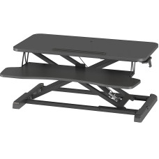 Stand de lucru laptop,calculator sit-stand, Bontec, 80 x 40 x 50 cm, cu suport tastatura, 15 kg max, metal, negru