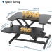 Stand de lucru laptop,calculator sit-stand, Bontec, 55 x 40 x 39 cm, cu suport tastatura, 15 kg max, metal, negru