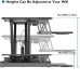 Stand de lucru laptop,calculator sit-stand, Bontec, 55 x 40 x 39 cm, cu suport tastatura, 15 kg max, metal, negru