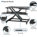 Stand de lucru laptop,calculator sit-stand, Bontec, 55 x 40 x 39 cm, cu suport tastatura, 15 kg max, metal, negru