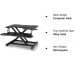 Stand de lucru laptop,calculator sit-stand, Bontec, 55 x 40 x 39 cm, cu suport tastatura, 15 kg max, metal, negru
