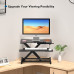 Stand de lucru laptop,calculator sit-stand, Bontec, 55 x 40 x 39 cm, cu suport tastatura, 15 kg max, metal, negru