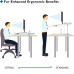 Stand de lucru laptop,calculator sit-stand, Bontec, 80 x 40 x 50 cm, cu suport tastatura, 15 kg max, metal, alb