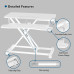 Stand de lucru laptop,calculator sit-stand, Bontec, 80 x 40 x 50 cm, cu suport tastatura, 15 kg max, metal, alb