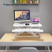 Stand de lucru laptop,calculator sit-stand, Bontec, 80 x 40 x 50 cm, cu suport tastatura, 15 kg max, metal, alb