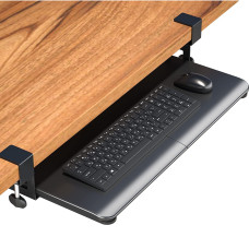 Suport tastatura/mouse pentru birou universal, Bontec, 30 inch (76cm), reglabil, metal, negru