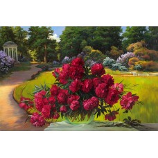 Bujori, 70 x 50 cm, Rama lemn, Multicolor Bujori, 70 x 50 cm, Rama lemn, Multicolor