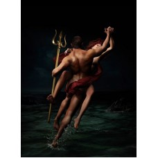 Mitologie, Poseidon, 60 x 80 cm, Rama lemn, Multicolor